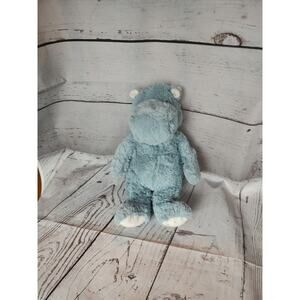 Cloud B Light Blue Hippo Plush Stars on Feet Baby Toy Lovey Sewn Eyes 13"
